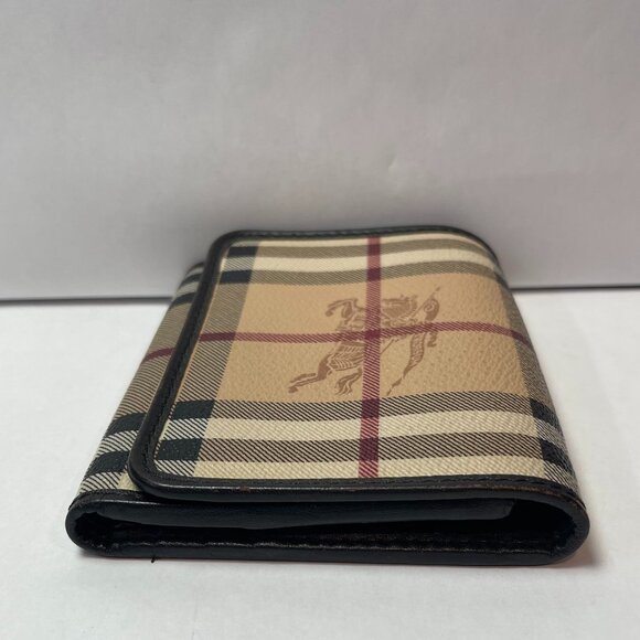 Burberry Beige/Brown Haymarket Check Coated Canvas & Leather Leighton - Preowned - Picture 4 of 15